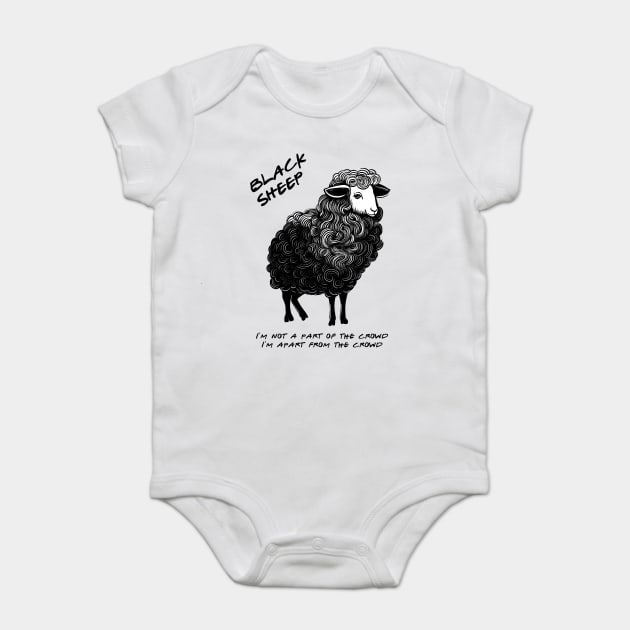 Black Sheep Baby Bodysuit by CreativeSage